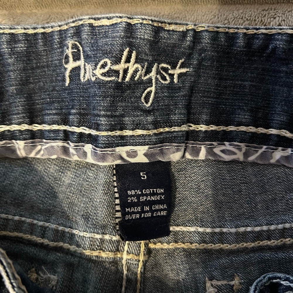 Amethyst Jeans Women's Distressed Denim Shorts - Blue - Picture 3 of 5